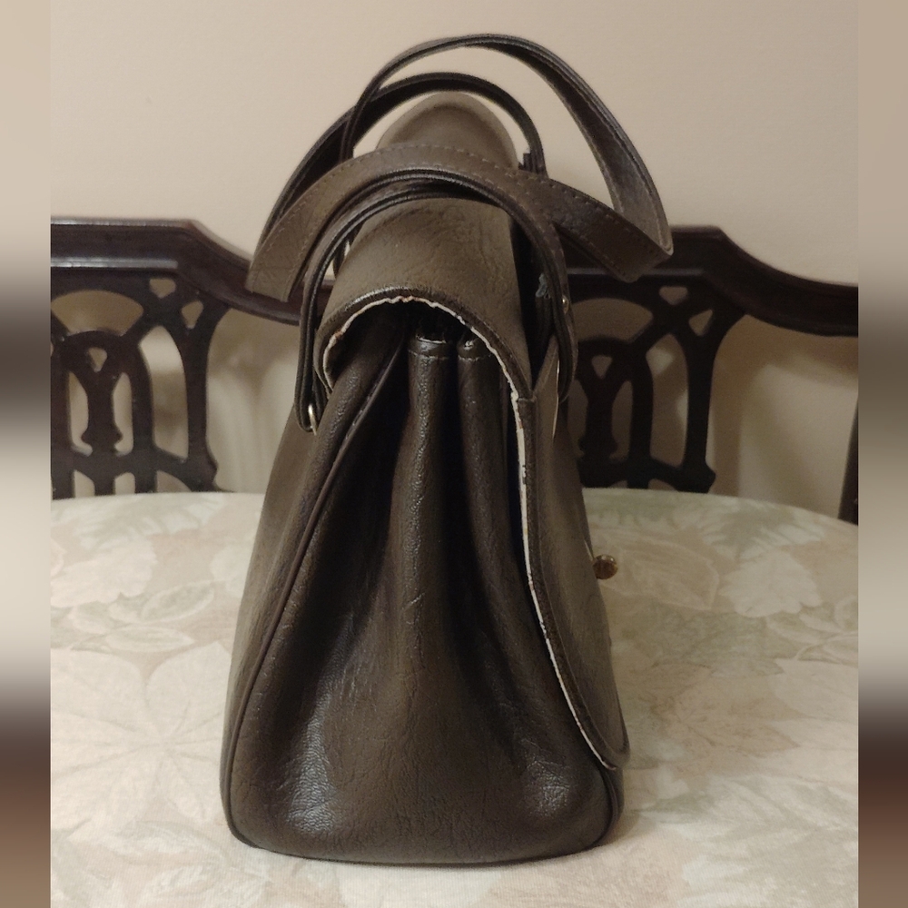 OLLA Elegant Vintage Brown Leather Handbag - Picture 3 of 9